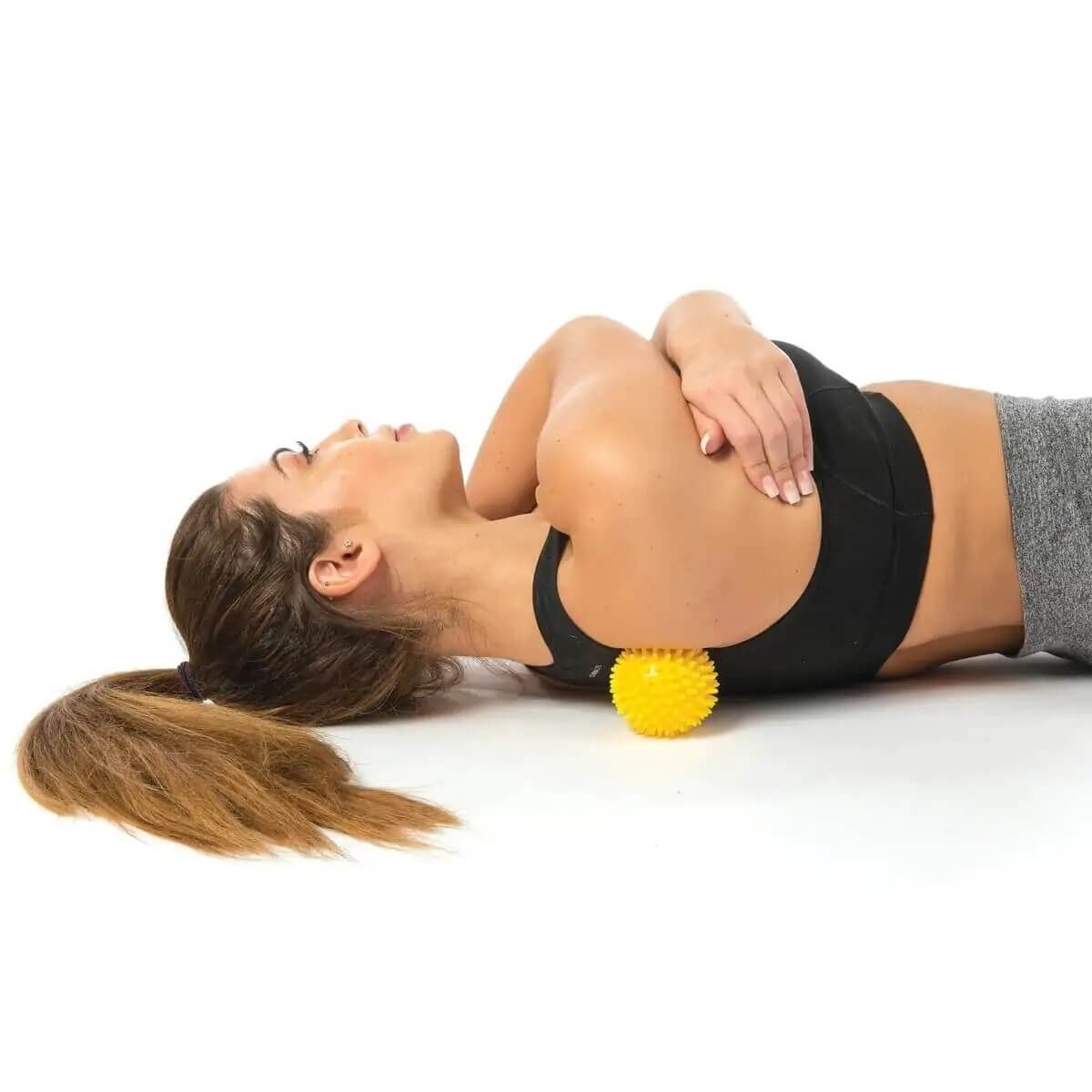 Bola de Massagem Cravos Texturizada 9,0 cm Laranja