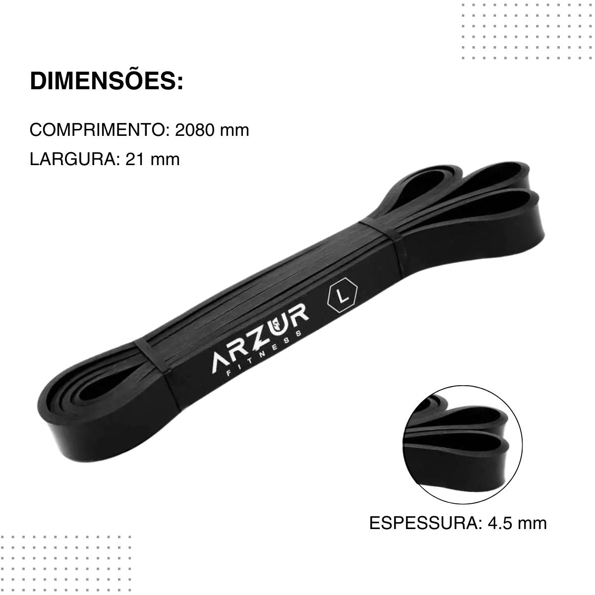 Super Band Leve Preto 2.1 Arzur Fitness