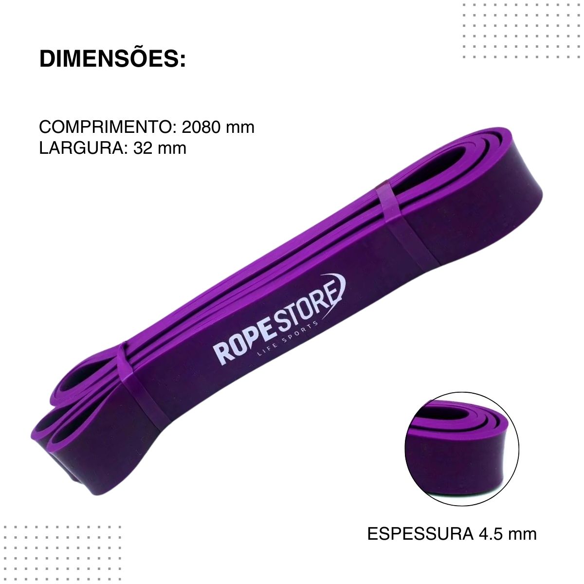 Kit 4 Super Band Rope Store Elásticos Extra Leve, Leve, Médio e Forte
