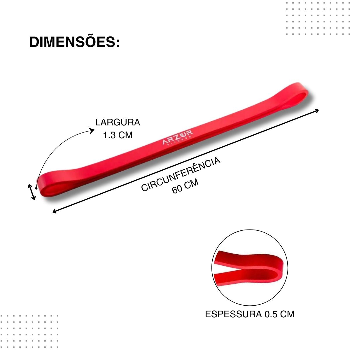 Super Mini Bands Tensão Leve 1.3 Vermelho Arzur Fitness