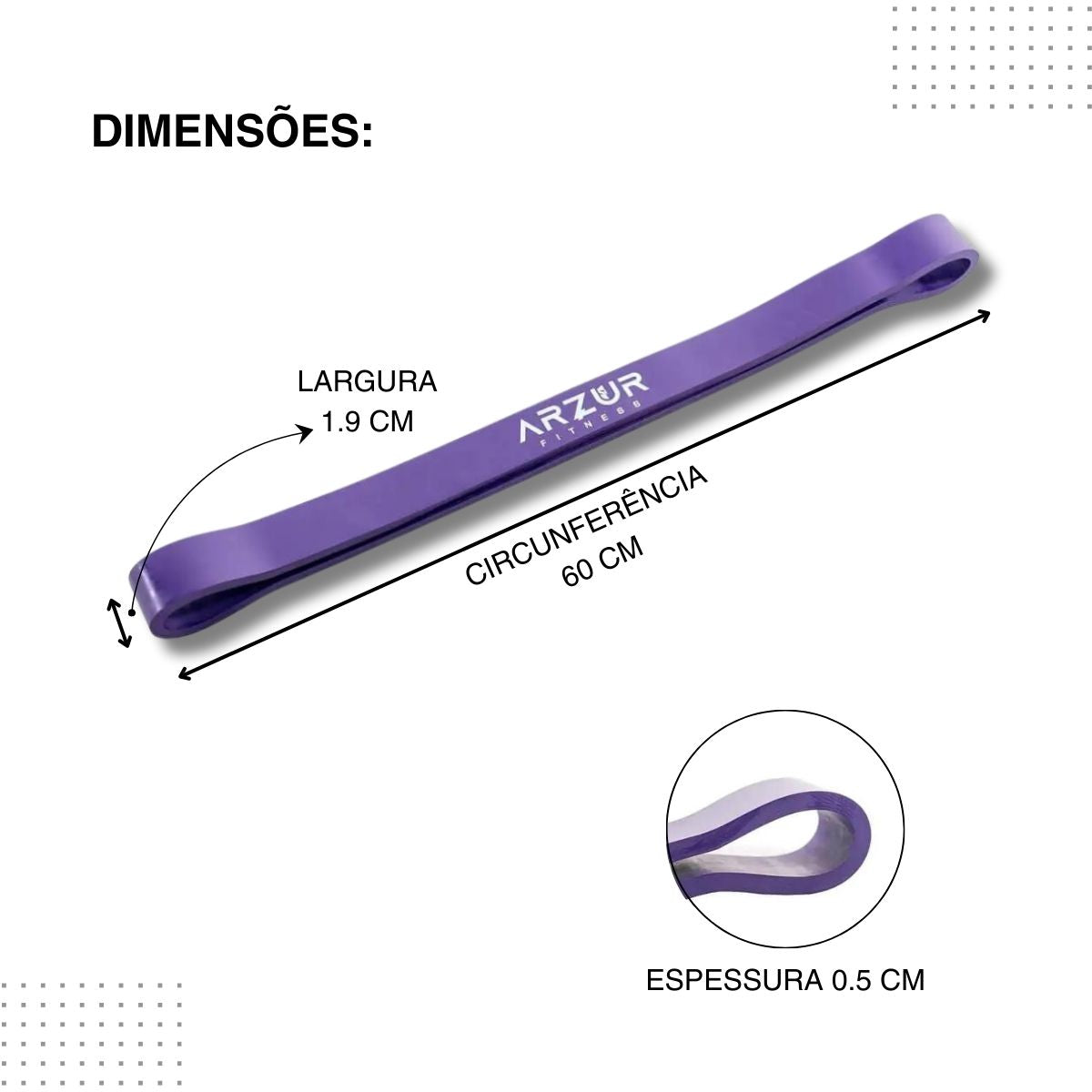 Super Mini Bands Tensão Médio 1.9 Lilás Arzur Fitness