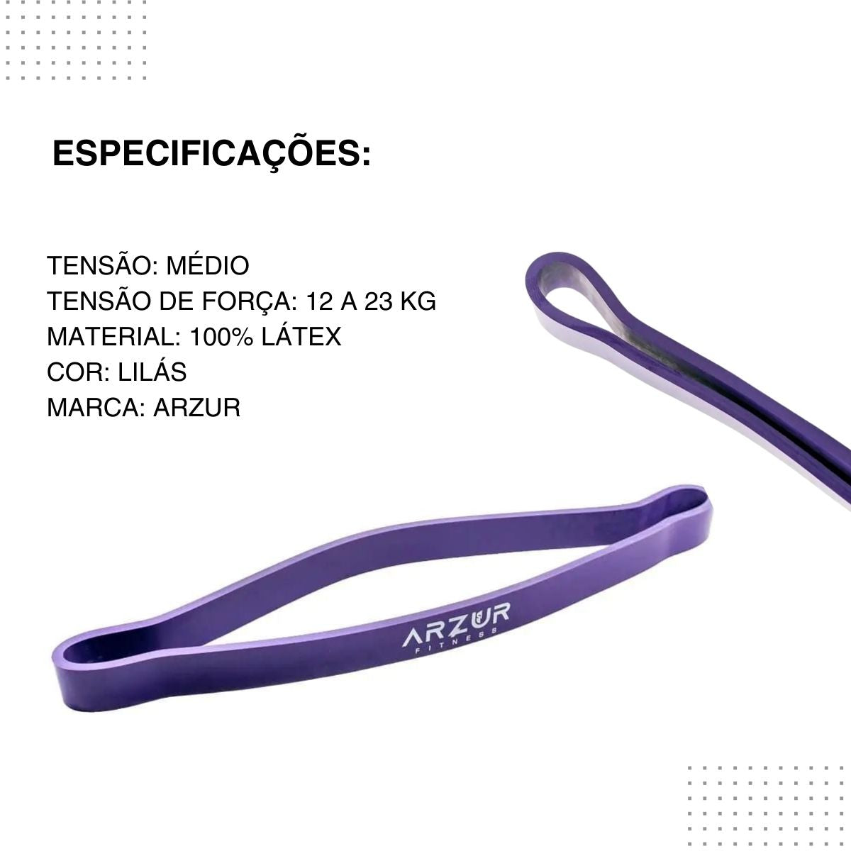 Super Mini Bands Tensão Médio 1.9 Lilás Arzur Fitness