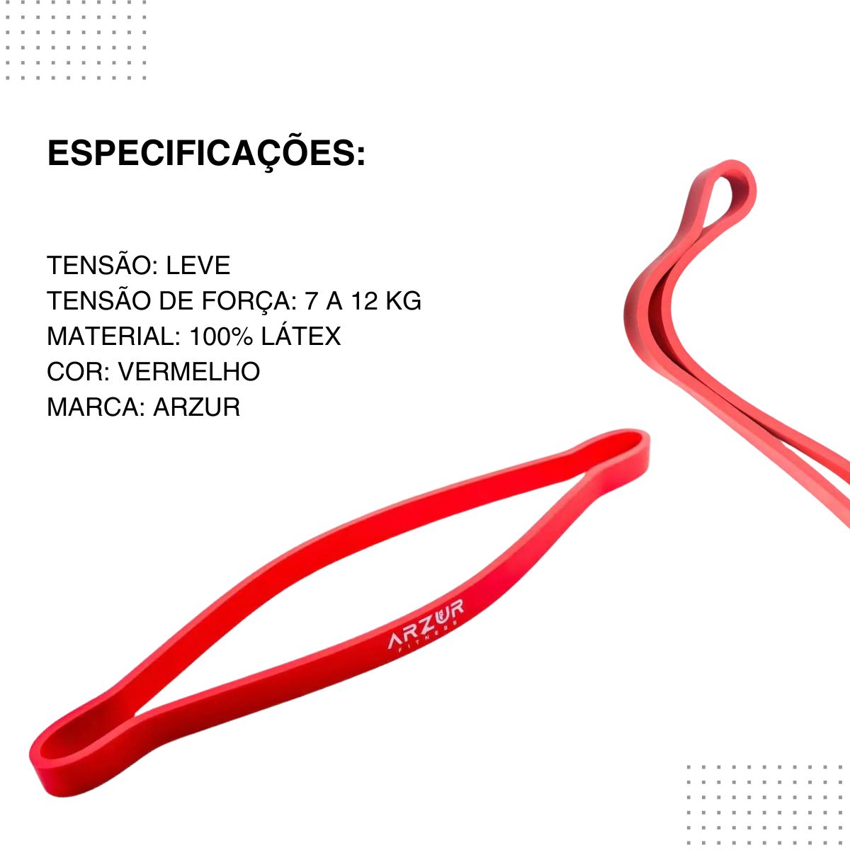 Super Mini Bands Tensão Leve 1.3 Vermelho Arzur Fitness