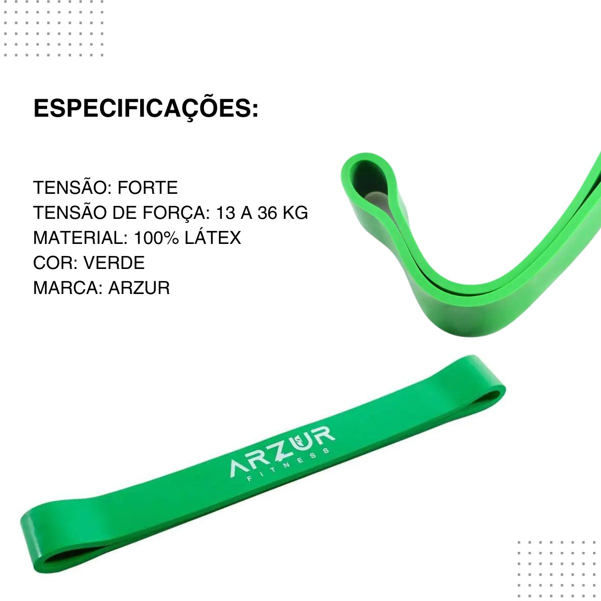 Kit 3 Super Mini Bands Tensão Leve, Médio e Forte Arzur Fitness
