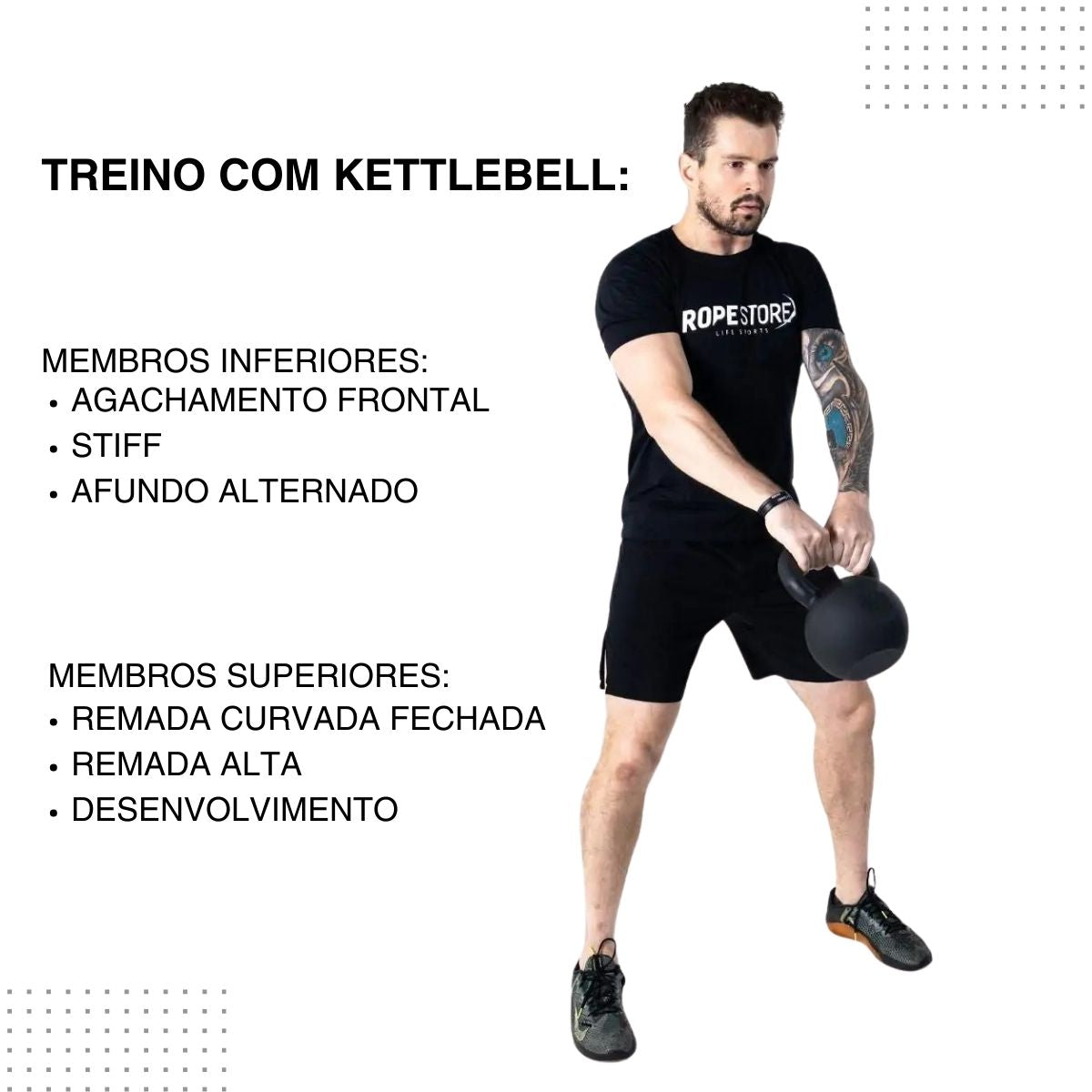 Kettlebell Iron Cast Ferro Fundido Preto