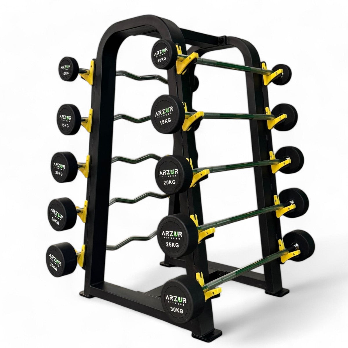 Kit Barra Montada Emborrachada 10,15,20,25,30 kg com Suporte
