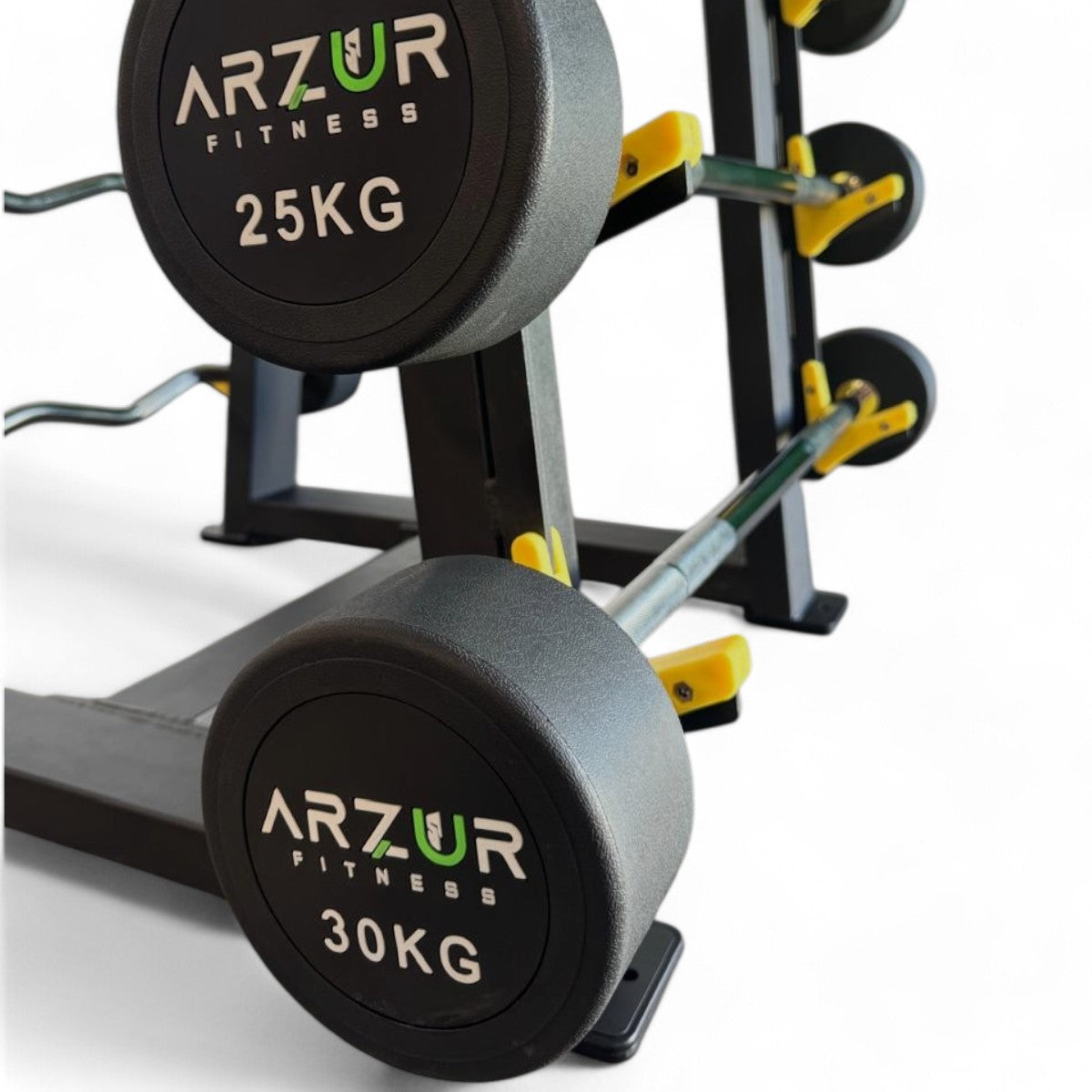 Kit Barra Montada Emborrachada 10,15,20,25,30 kg com Suporte