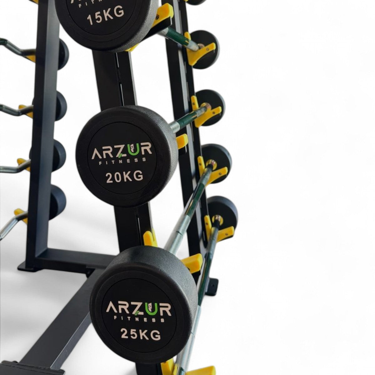 Kit Barra Montada Emborrachada 10,15,20,25,30 kg com Suporte