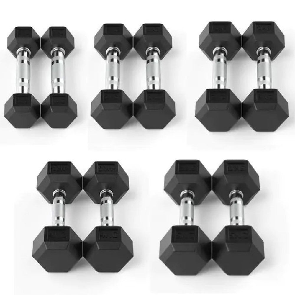 Kit Halteres Sextavados 1 a 5kg Par