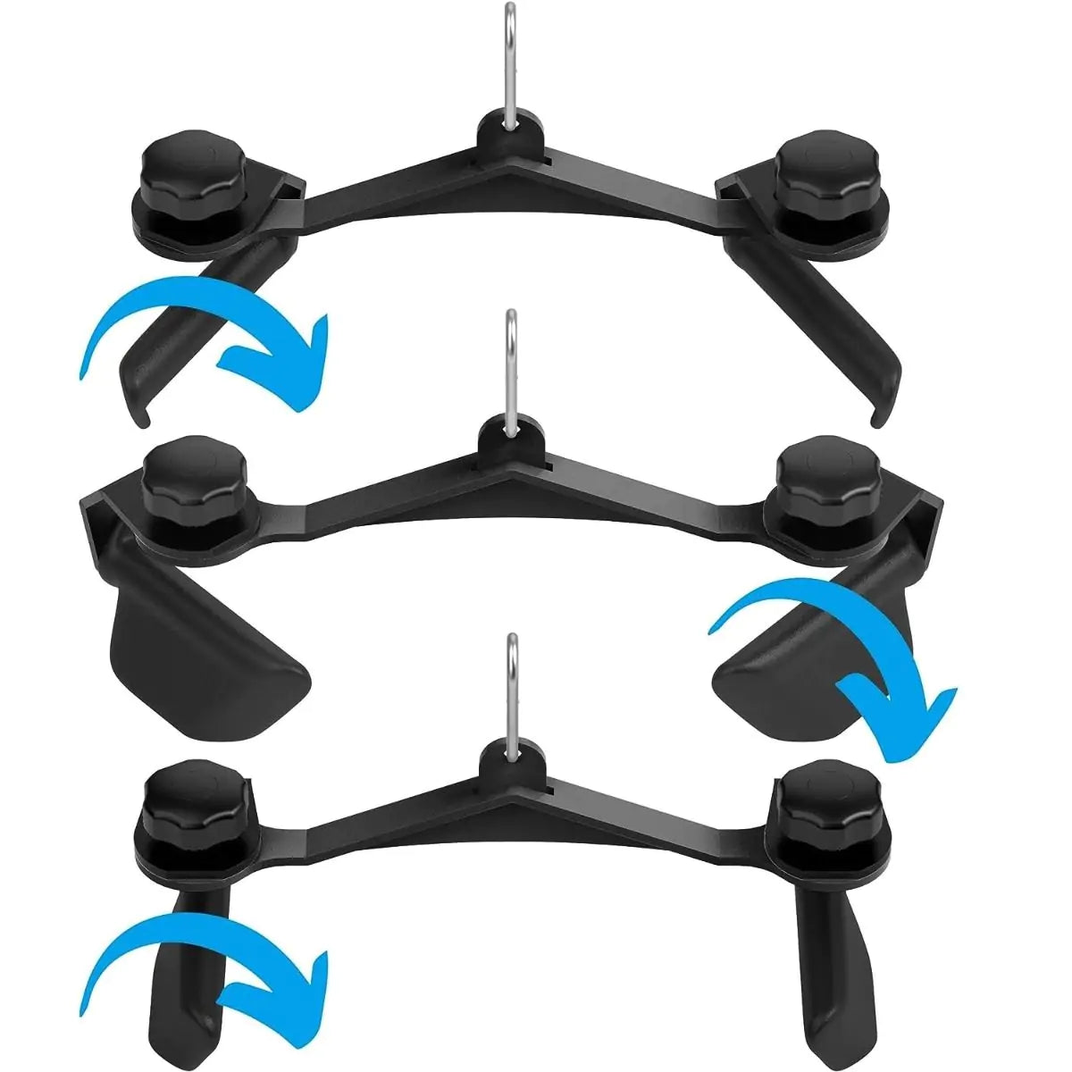 Kit Puxadores Anatômicos Reguláveis 8 Peças Preto + Suporte de Chão