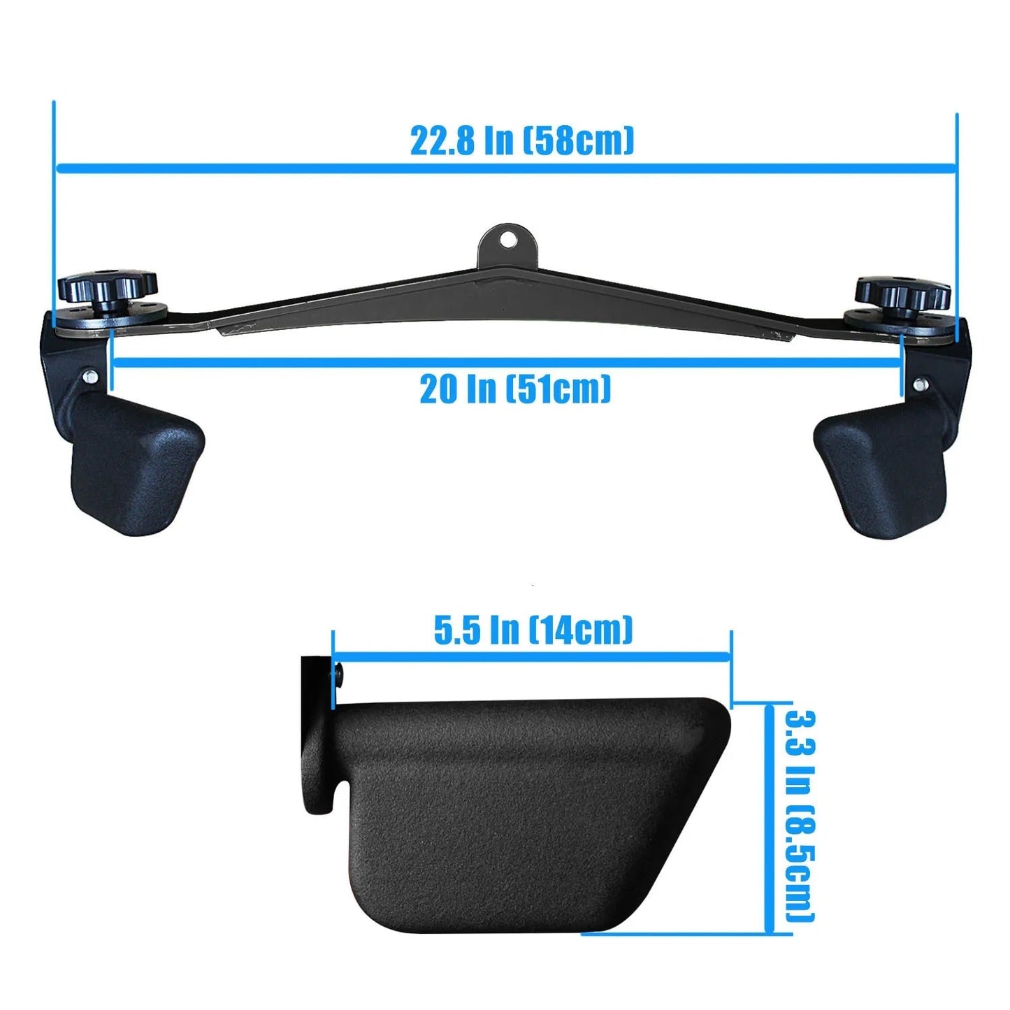 Kit Puxadores Anatômicos Reguláveis 8 Peças Preto + Suporte de Chão