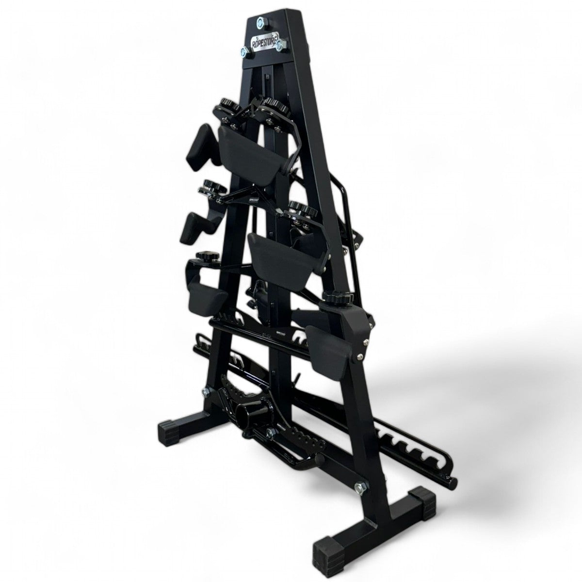 Kit Puxadores Anatômicos Reguláveis 8 Peças Preto + Suporte de Chão