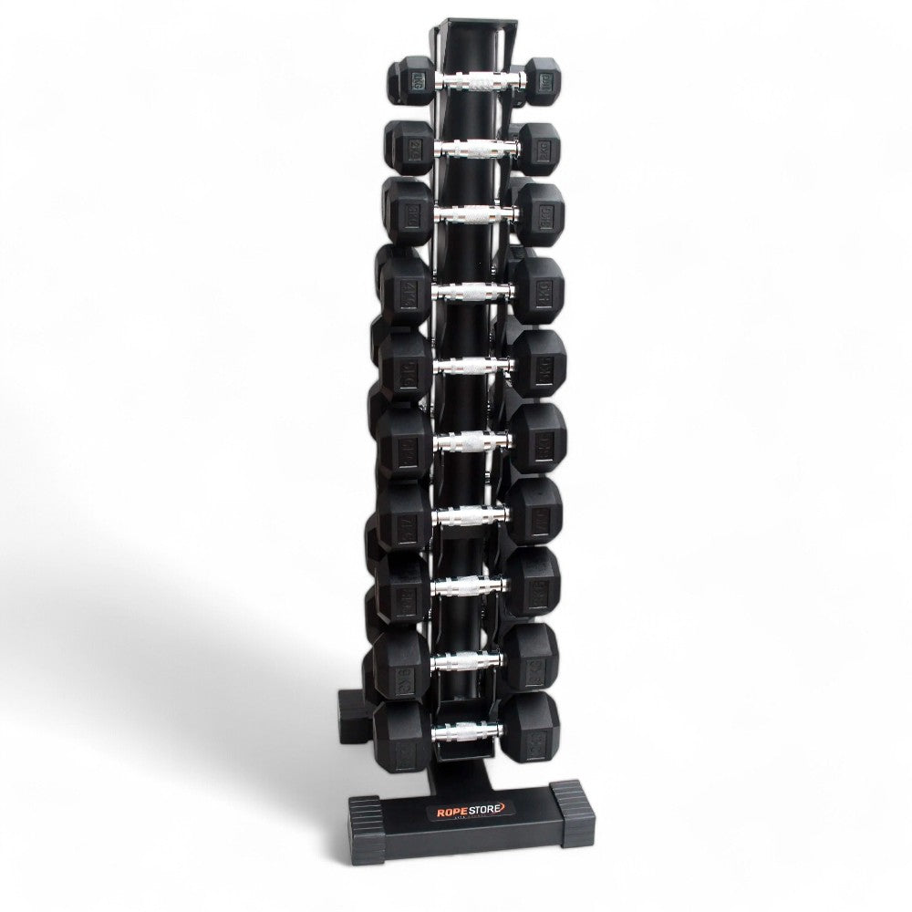 Kit Torre de Halteres Sextavados Completo de 1 a 10KG Par