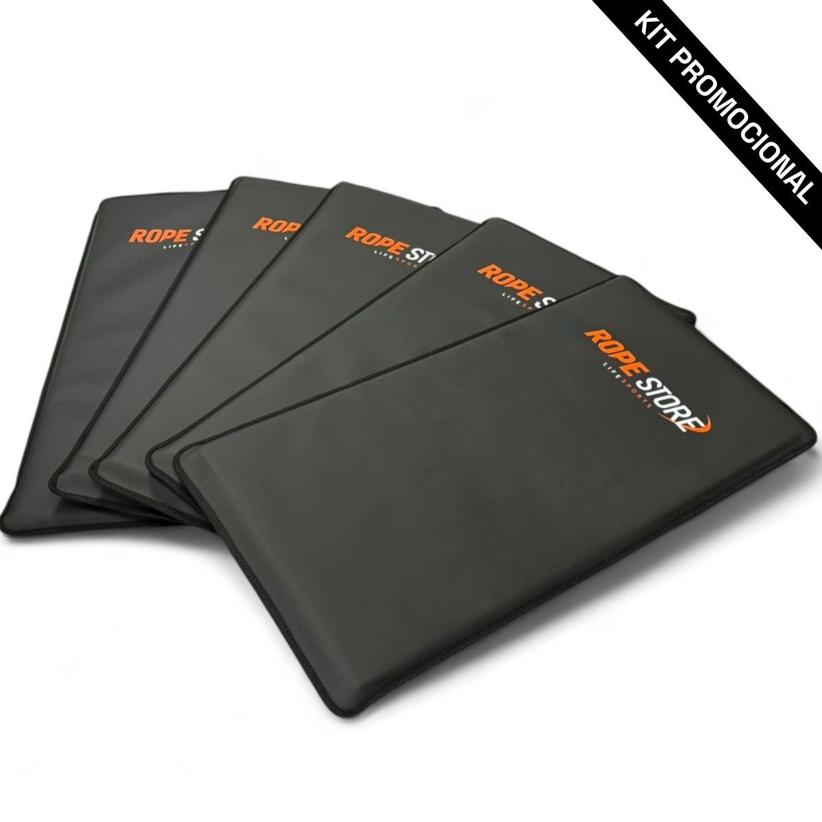Kit com 5 Colchonetes 90 x 43 x 3 cm D60 Emborrachado Preto
