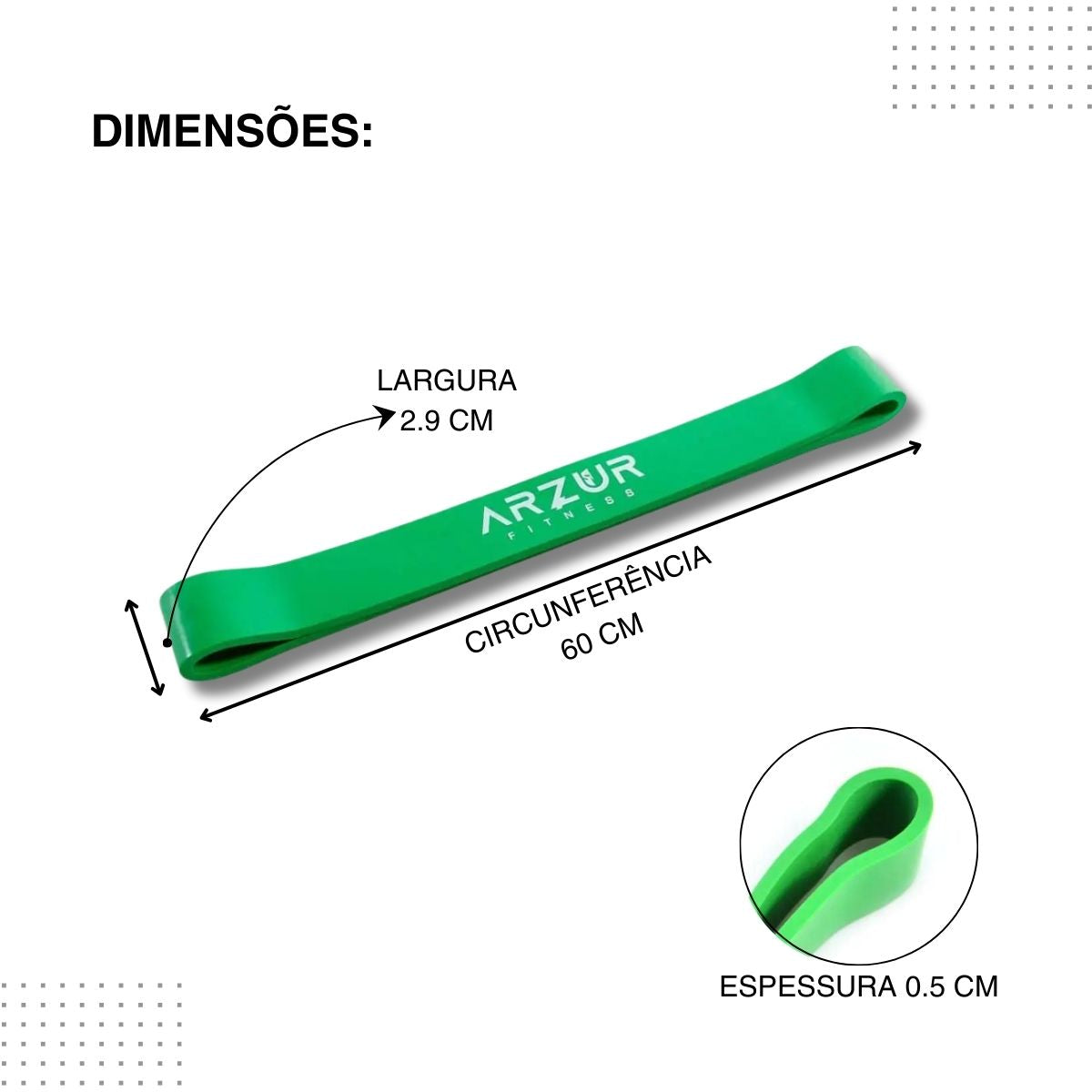 Super Mini Bands Tensão Forte 2.9 Verde Arzur Fitness