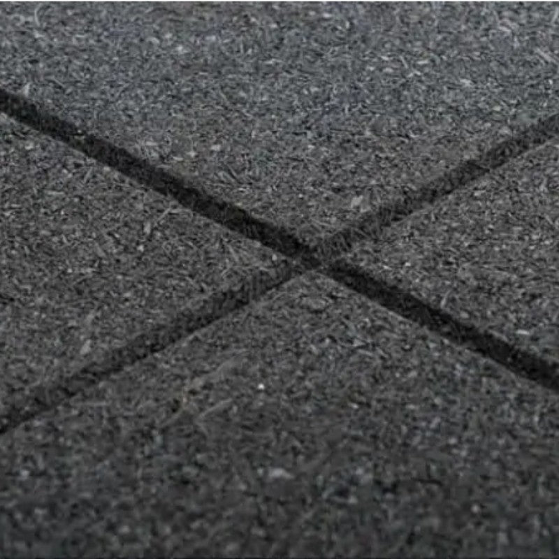 Piso Borracha 15mm 1m x 1m Preto Liso M²