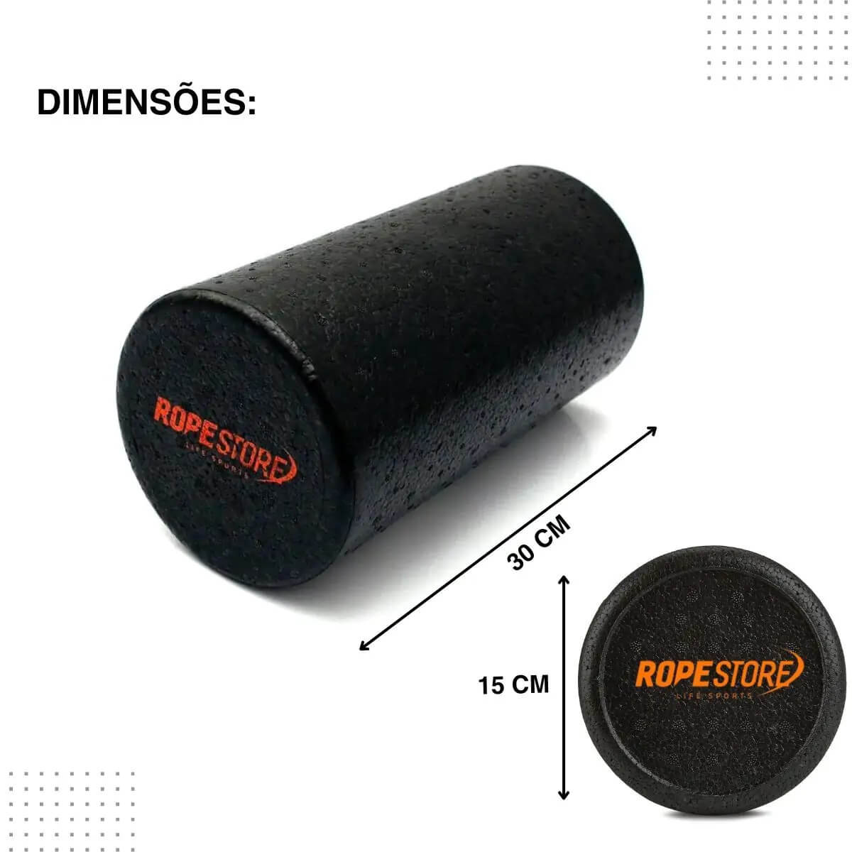 Rolo de Massagem Foam Roller de 30cm com Espuma EPP