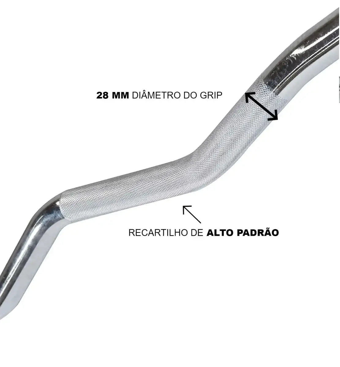 Barra W Olímpica Rolamentada para Musculação 1,20 M Cromada