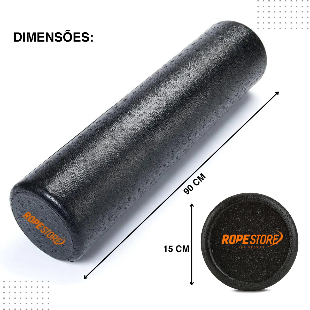 Rolo de Massagem Foam Roller 90cm Espuma EPP