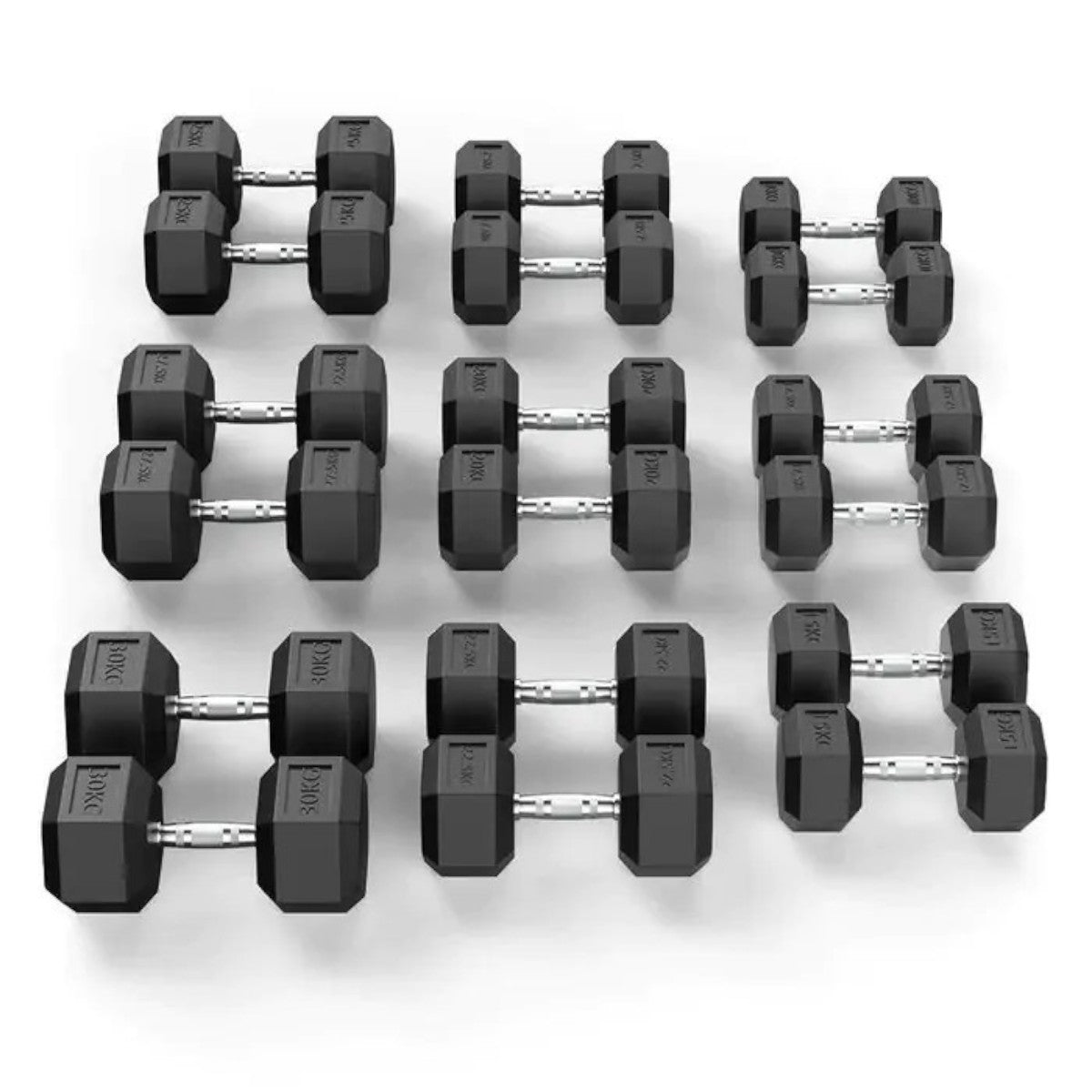 Kit Halteres Sextavados 10 a 25 kg Par