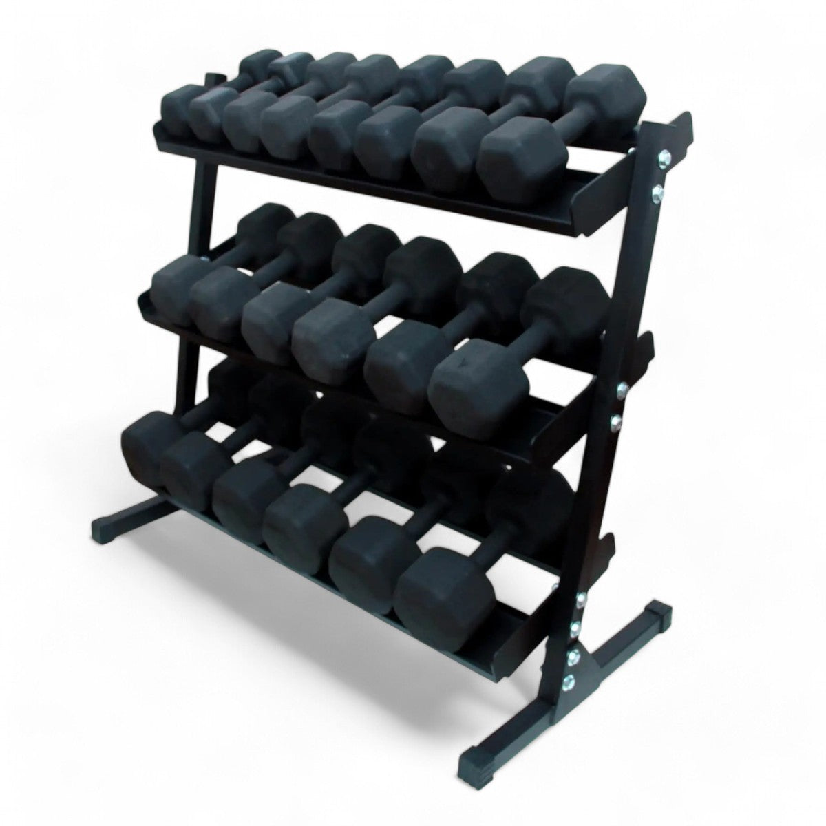 Kit Halteres Sextavados Texturizados 12 a 30 kg com Expositor