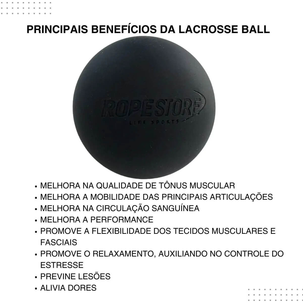 Bola Lacrosse Ball Pro 65 mm Preto Rope Store
