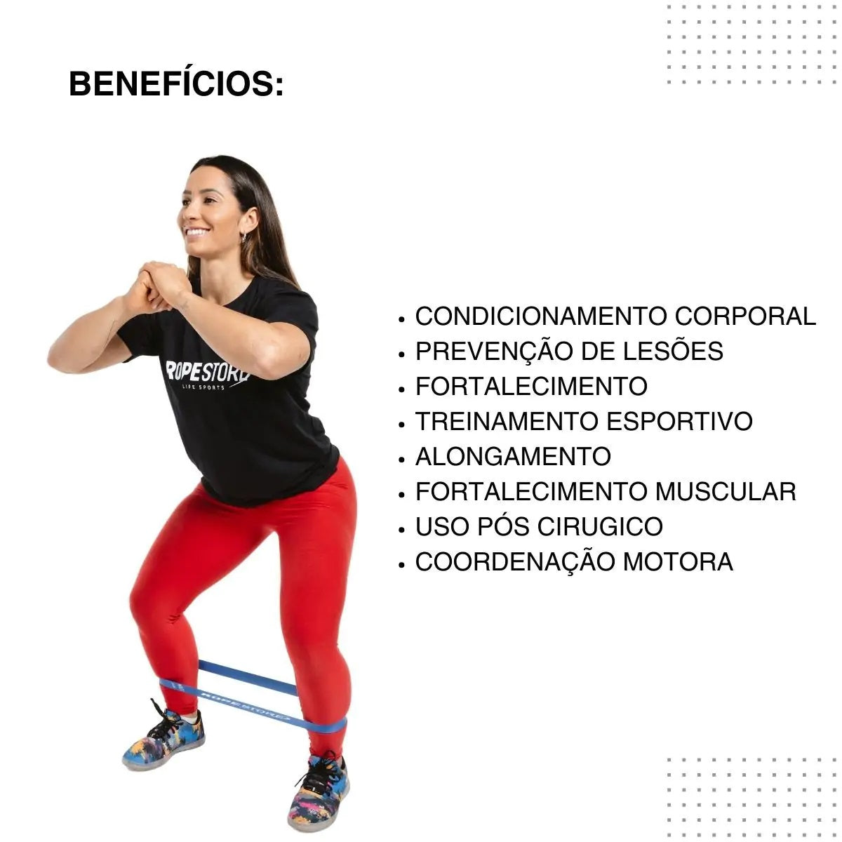 Kit Mini Bands Tensão Extra Forte Preta 5 Unidades