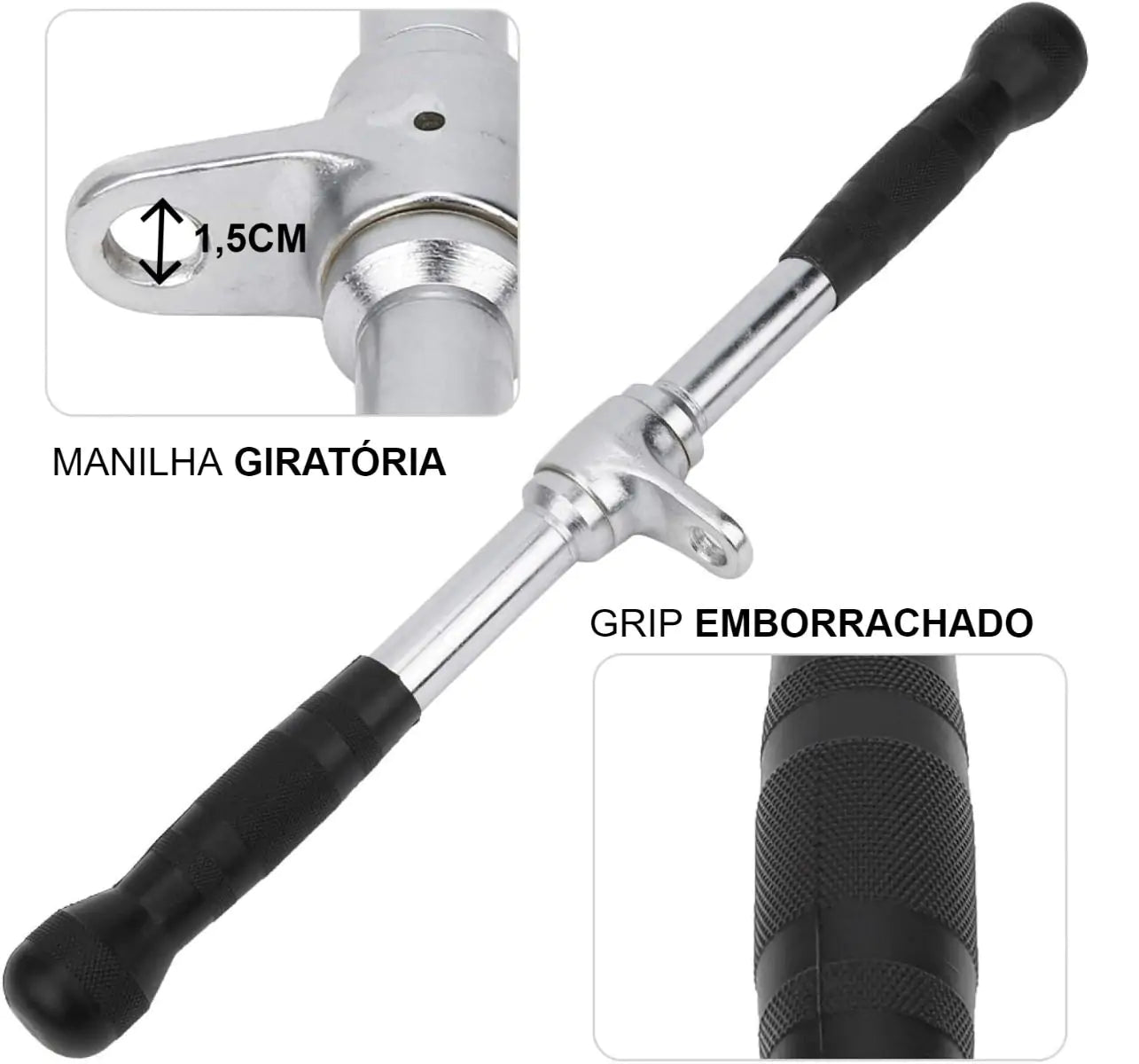 Puxador Pulley Reto 50 cm Cromado
