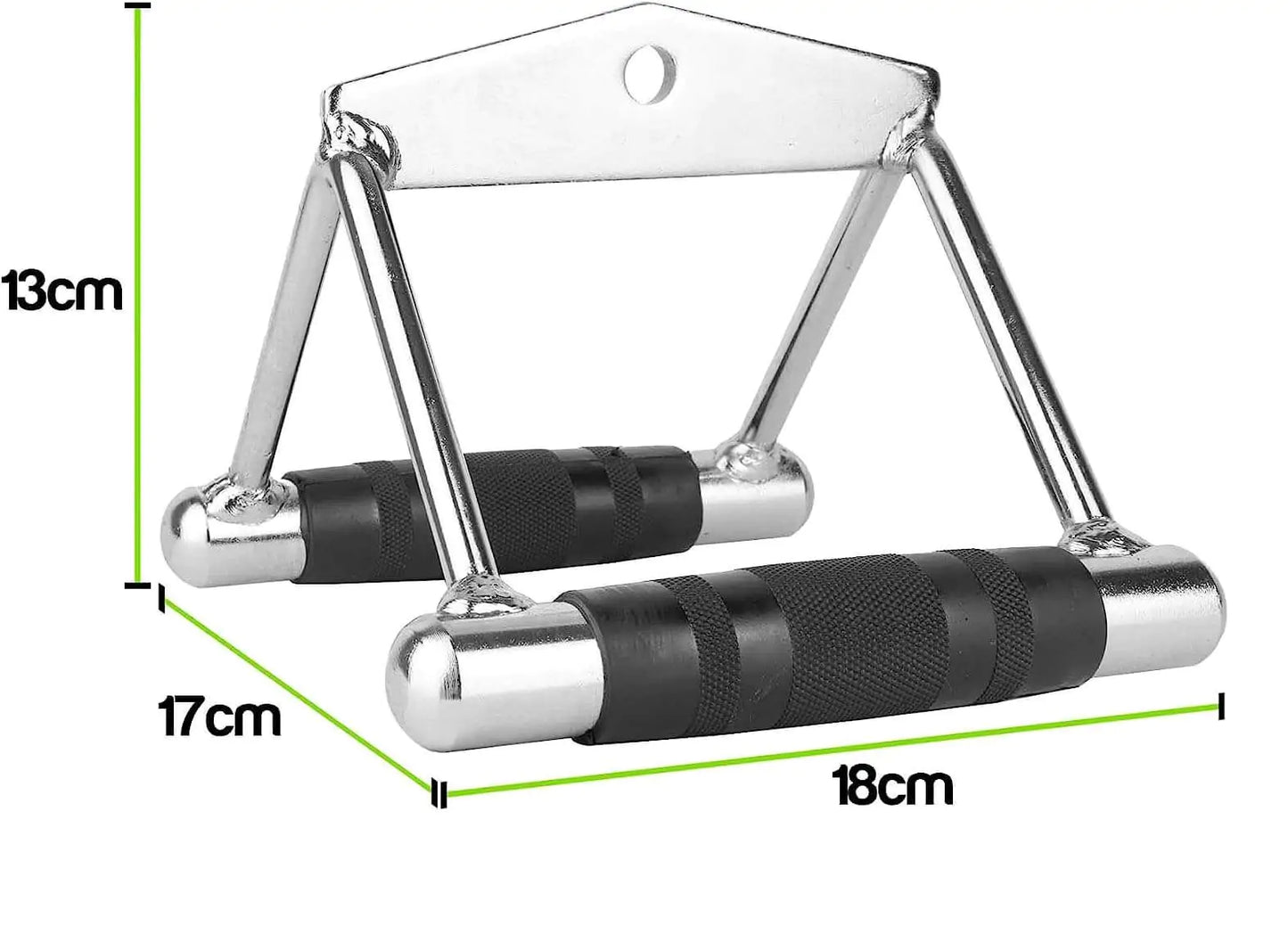 Puxador Triceps Triângulo Cromado com Pegada Emborrachada