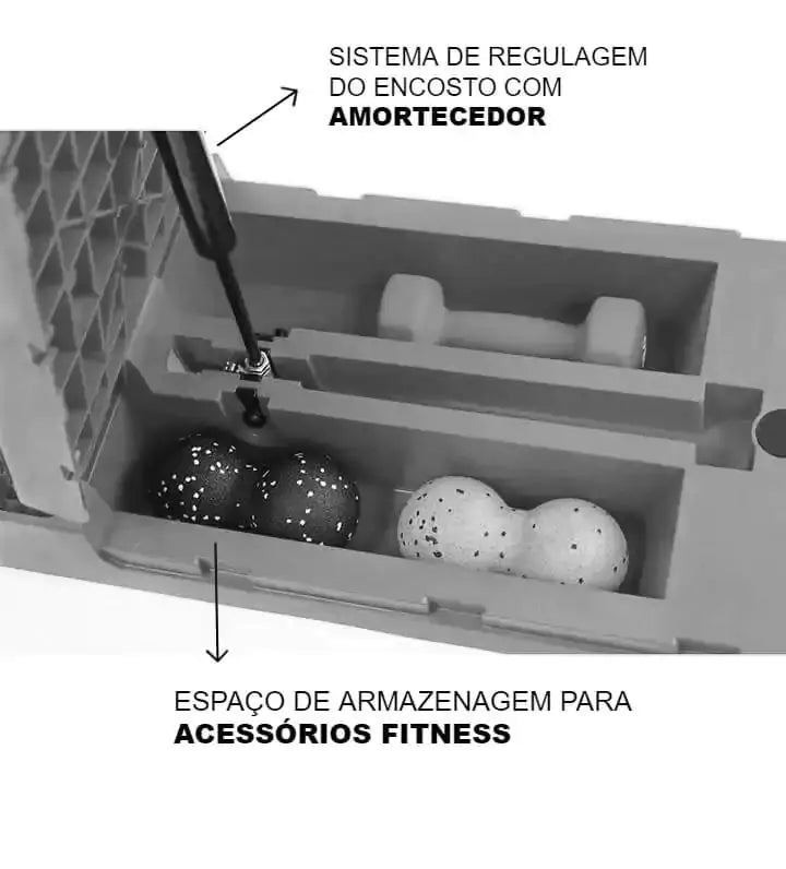Banco Step Deck Plataforma de Exercicios Cinza