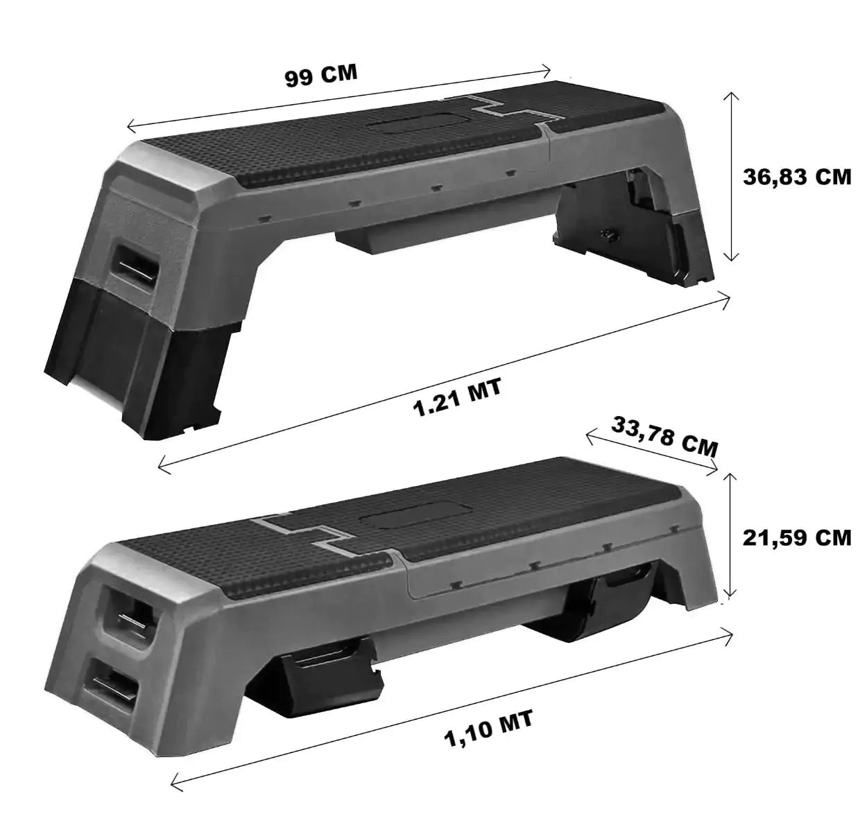 Banco Step Deck Plataforma de Exercicios Cinza