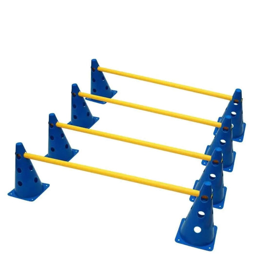 Kit Agilidade 8 Cones Furados Azul e 4 Estacas