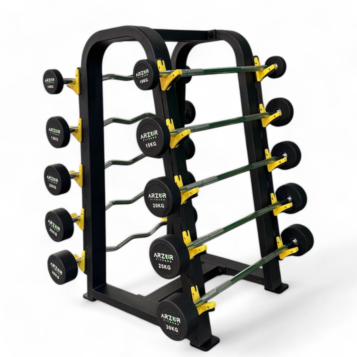 Kit Barra Montada Emborrachada 10,15,20,25,30 kg com Suporte