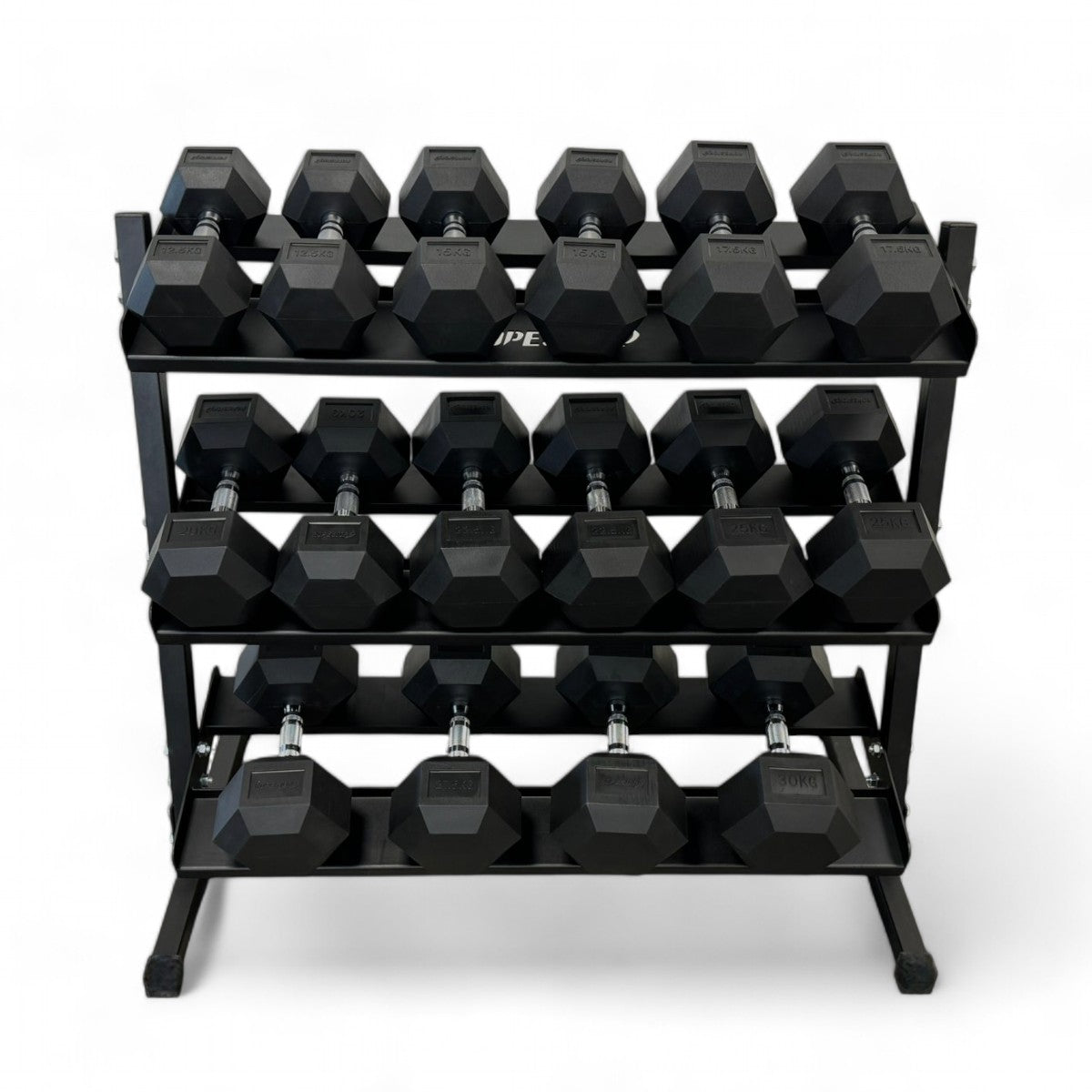Kit Halteres Sextavados 12,5 a 30 kg com Expositor