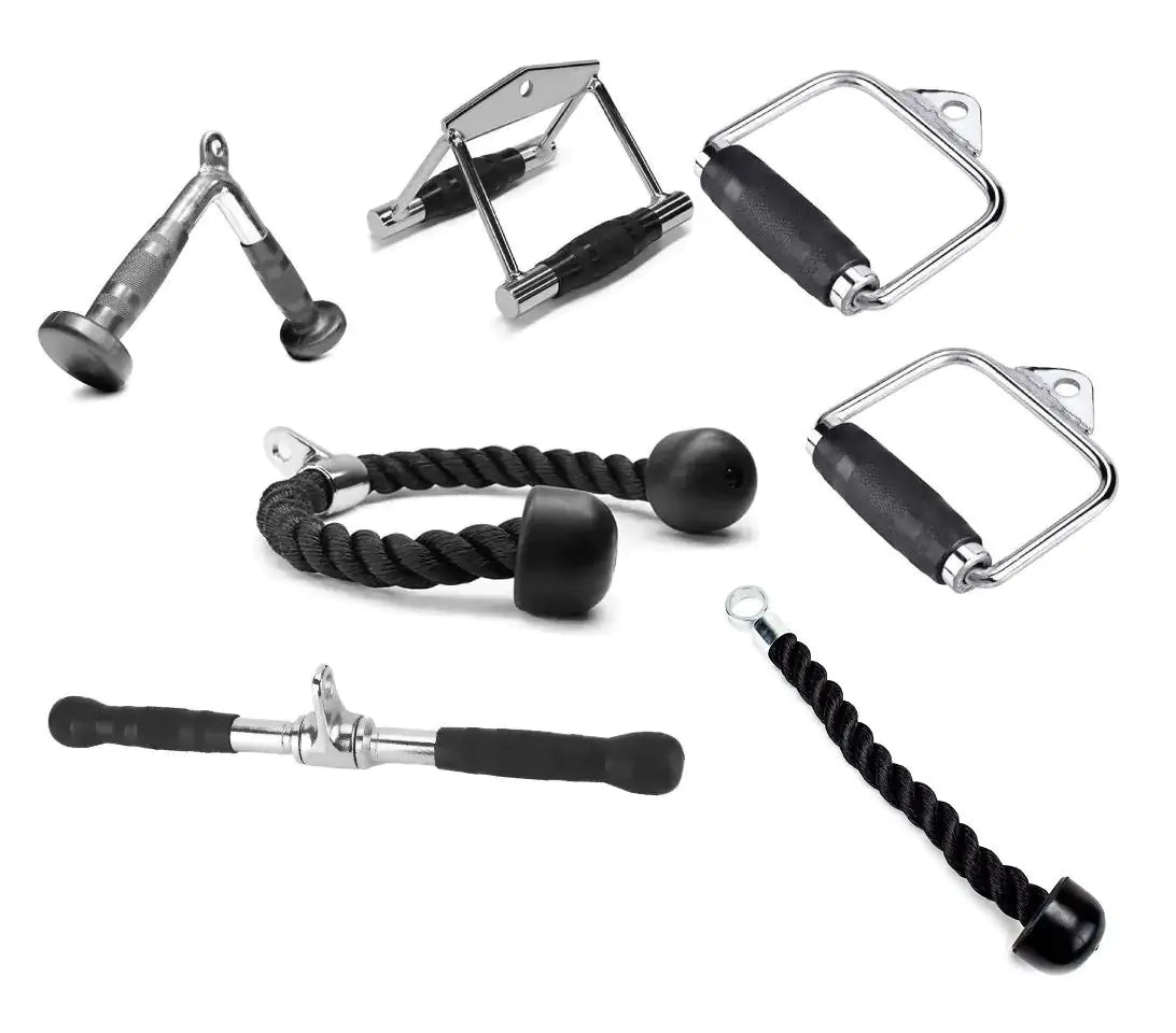 Kit Puxador Crossover Musculação Academia 7 Peças + Suporte
