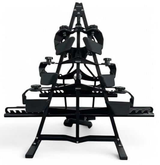 Kit Puxadores Anatômicos Reguláveis 8 Peças Preto + Suporte de Chão