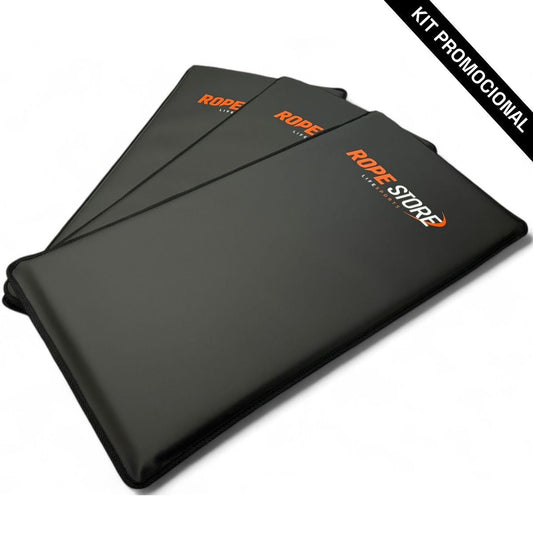 Kit com 3 Colchonetes 90 x 43 x 3 cm D60 Emborrachado Preto