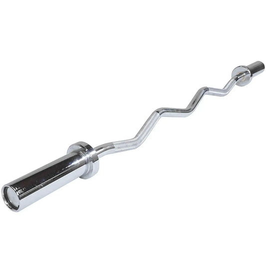 Barra W Olímpica Rolamentada para Musculação 1,20 M Cromada