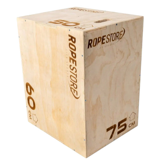 Caixa de Saltos Plyo Box Madeira Naval 50 x 60 x 75 cm Montada Com Logo