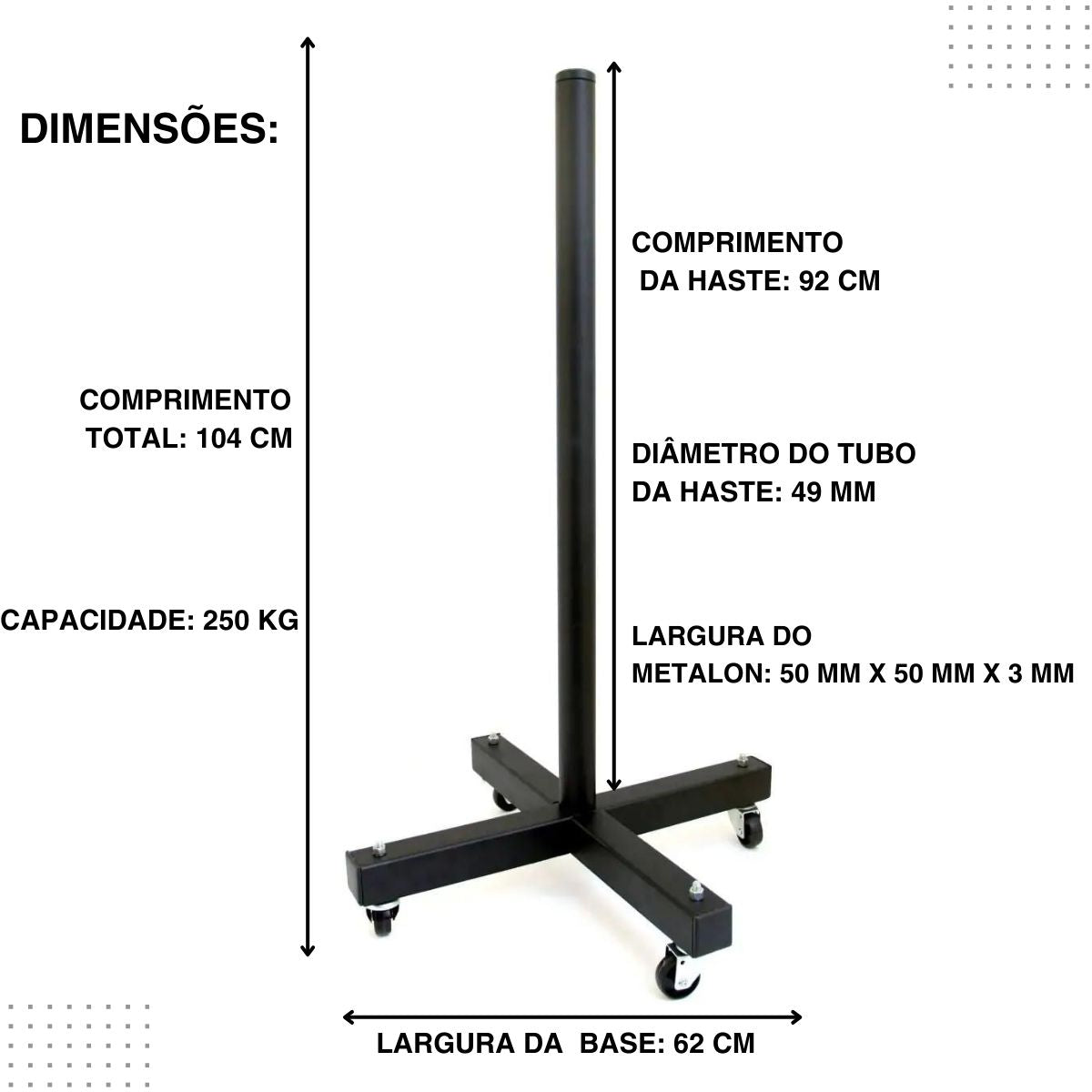 Suporte Vertical Carrinho para Anilha Olímpica