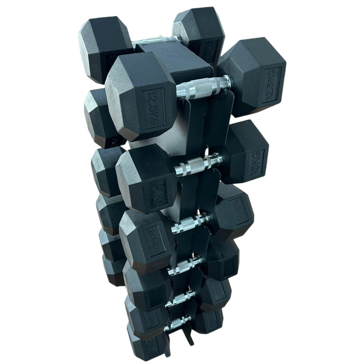 Kit Halteres Sextavados 12,5 a 25 kg Par com Suporte