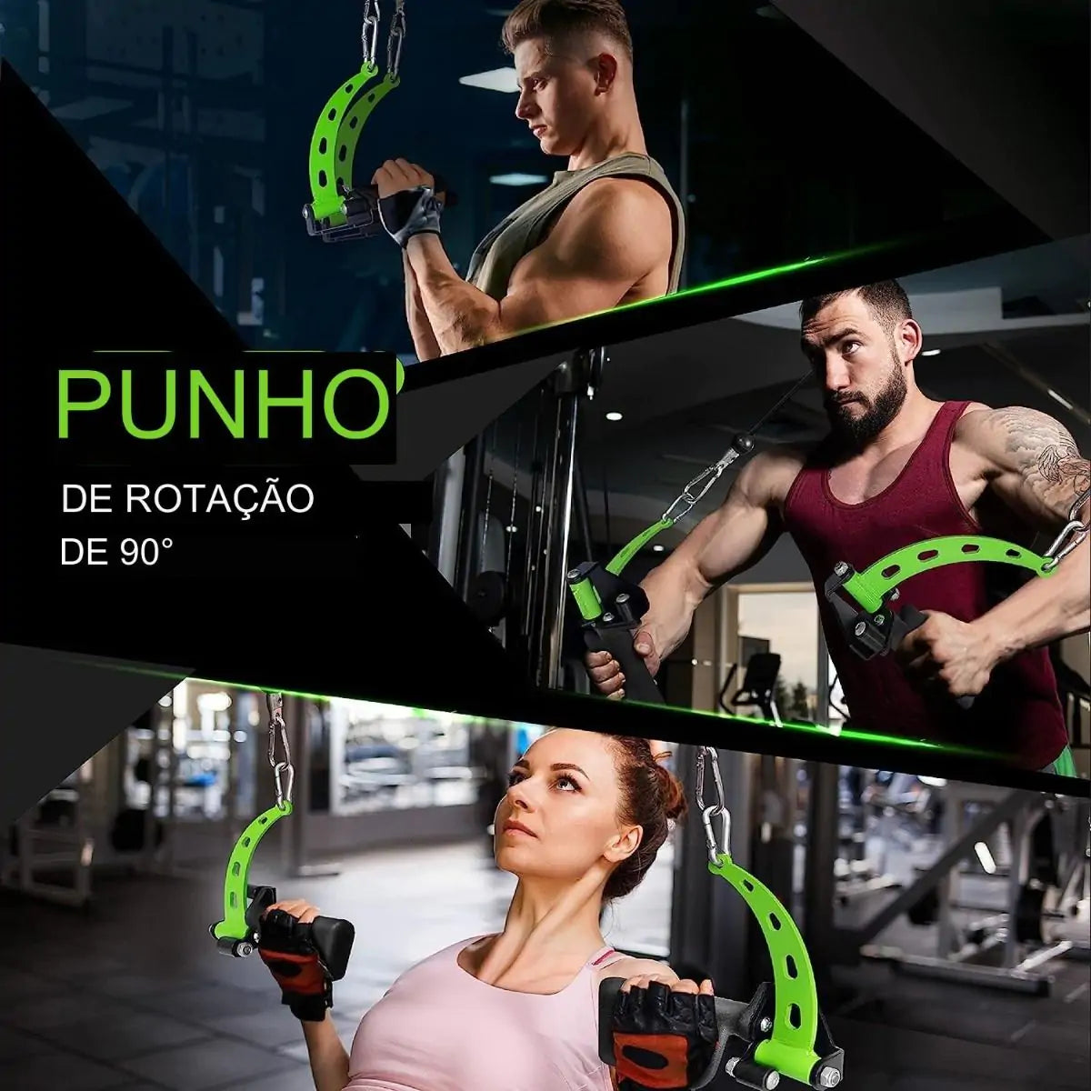 Kit Puxadores Reguláveis Anatômicos Mag Grips Verde