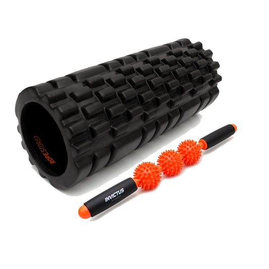 Kit Miofacial: Rolo De Massagem + Bastão de Massagem Espinhos Fitness