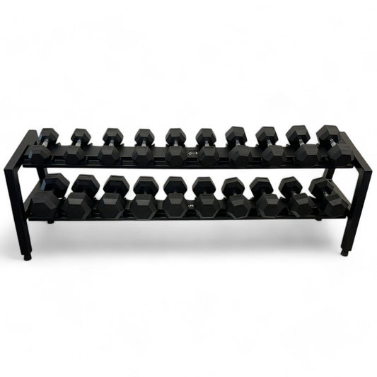 Kit Halteres Sextavados de 10 a 32,5 kg com Suporte Grande